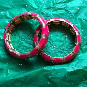 Magenta studded bracelets
